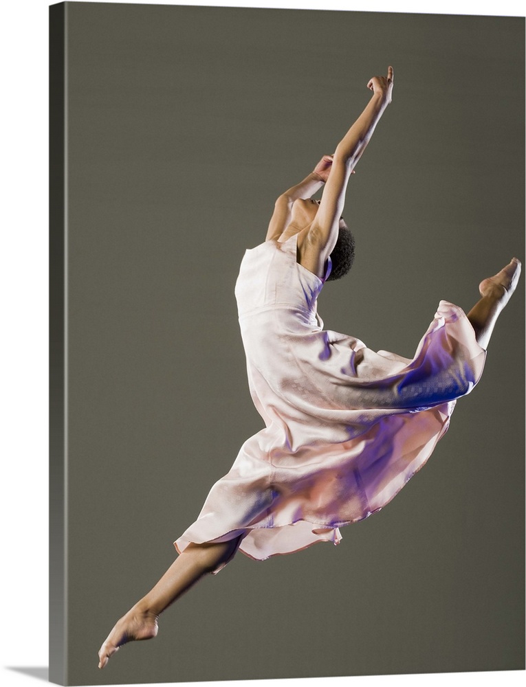 African female ballet dancer jumping