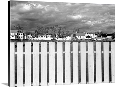 Fence, Clouds, And A Connecticut Town