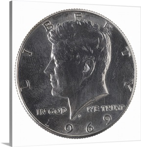 Fifty cent coin featuring John F. Kennedy image thumbnail