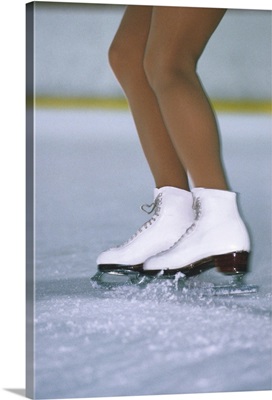 Figure Skater Stopping on Ice
