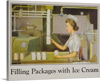 Filling Packages With Ice Cream Poster