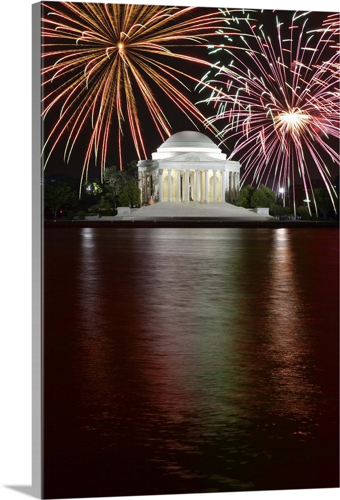 Fireworks over Jefferson Memorial, Washington DC
