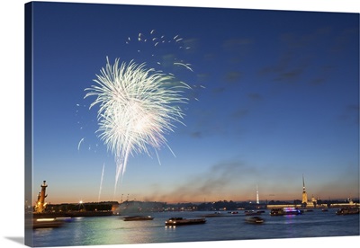 Fireworks over the Neva river