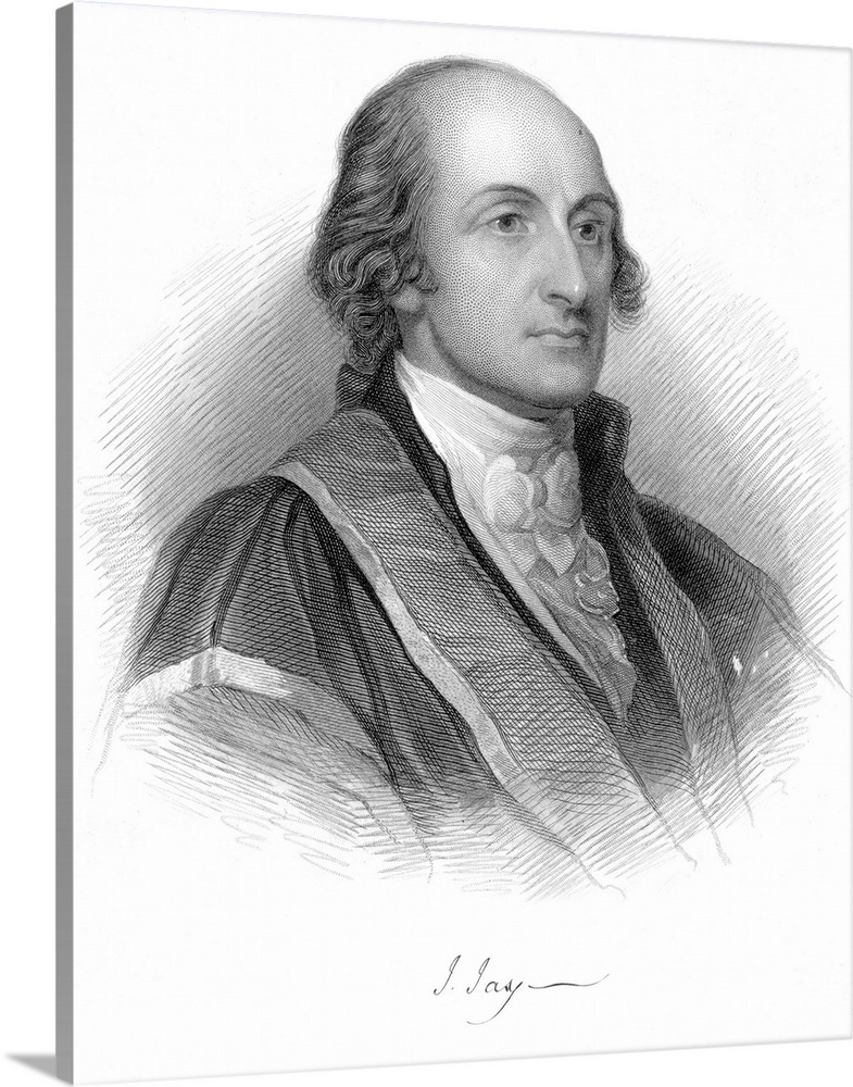 John Jay (1745-1829), first Chief Justice of the U.S. Head and shoulders engraving by Hall. Undated.