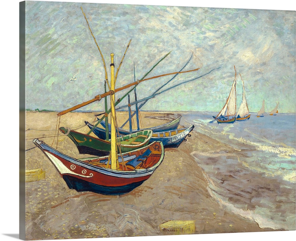 Vincent van Gogh (Dutch, 1853-1890), Fishing Boats on the Beach at Les Saintes-Maries-de-la-Mer, 1888. Oil on canvas, 81.5...