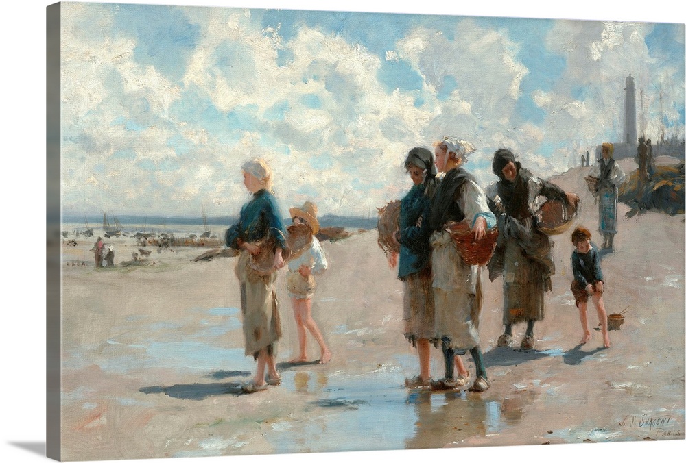 John Singer Sargent (American, 18561925), Fishing for Oysters at Cancale, 1878, oil on canvas, 40.9 x 60.9 cm (16.1 x 24 i...