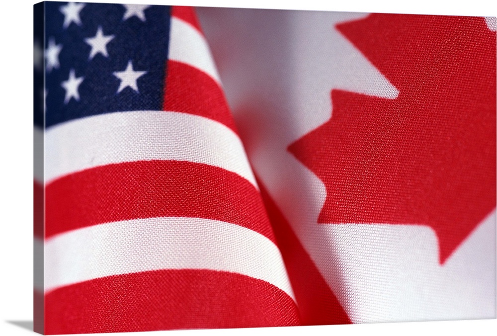 Flags of United States of America and Canada