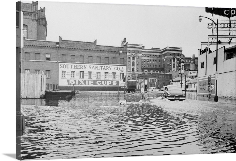 Norfolk, Virginia. An intersection in down town Norfolk is flooded September 19th by water, pushed inland by the winds of ...