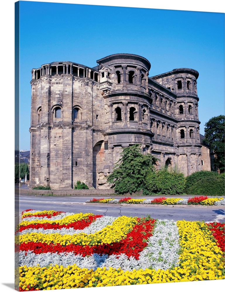 Flower Beds In Front Of Porta Nigra In Trier