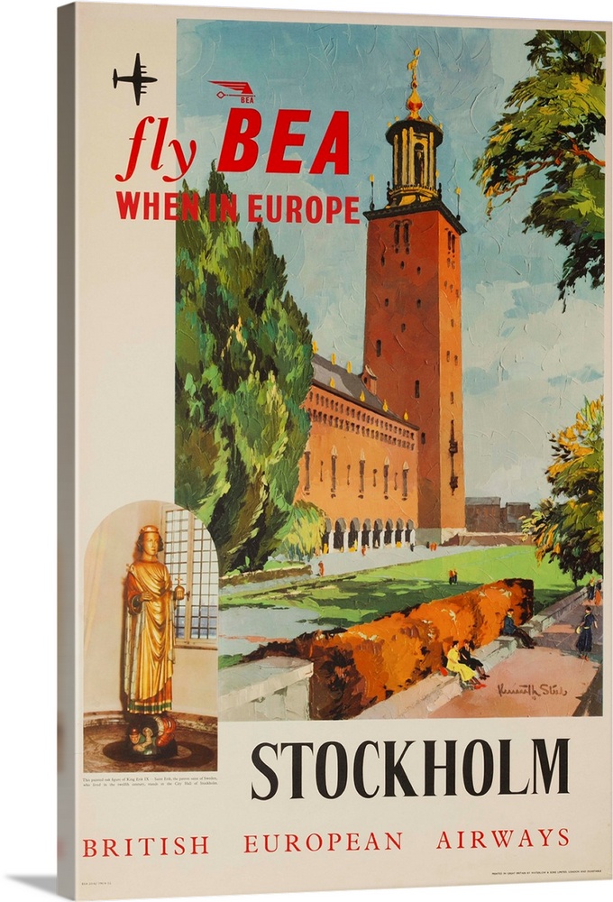 British European Airways Travel poster ca 1950s