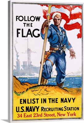 Follow The Flag Recruitment Poster By James Daugherty