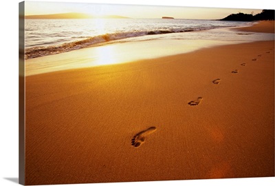 Footprints On Makena Beach