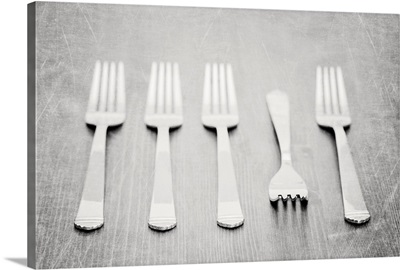 Forks on tabletop