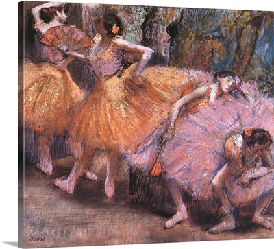 Four Ballerinas Resting By Edgar Degas