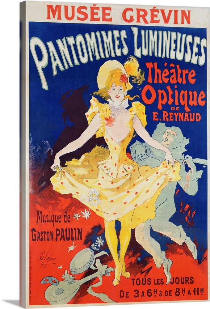 French Poster For Early Motion Picture Pantommes Lumineuses By Jules Cheret