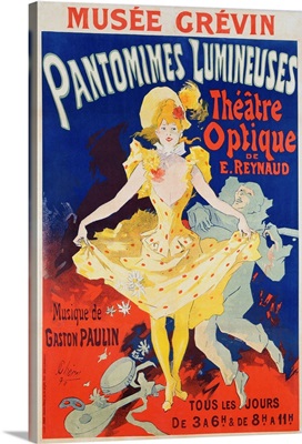 French Poster For Early Motion Picture Pantommes Lumineuses By Jules Cheret