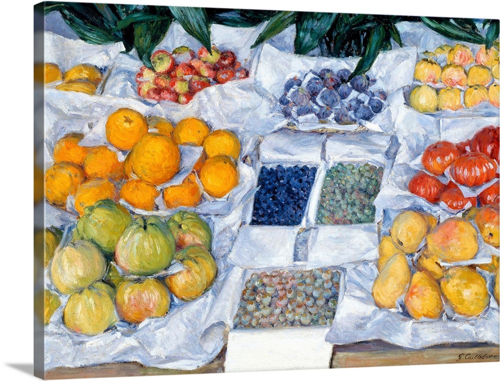Gustave Caillebotte (French, 1848-1894), Fruit Displayed on a Stand, c. 1881-2, oil on canvas, 76.5 x 100.6 cm (30.1 x 39....