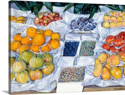Fruit Displayed On A Stand By Gustave Caillebotte