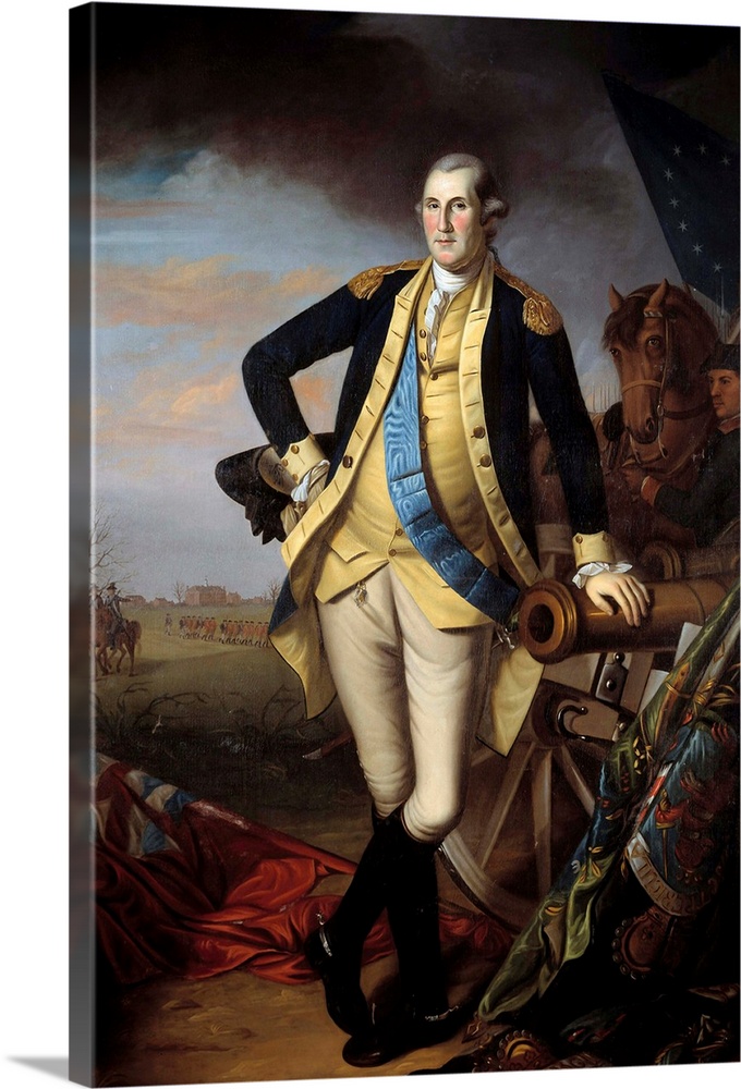 Full-length portrait of George Washington (1732-1799 ) after the Princeton Battle, 1777. Painting by Charles Peale (1741-1...