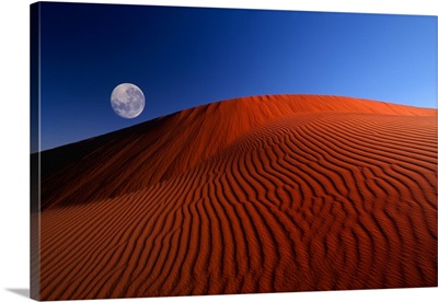 Full Moon Over Red Dunes