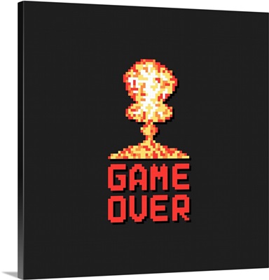 Game Over With Pixel Art Explosion
