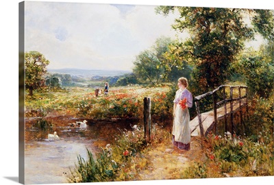 Gathering Poppies Near Winchester, England by Ernest Walbourn