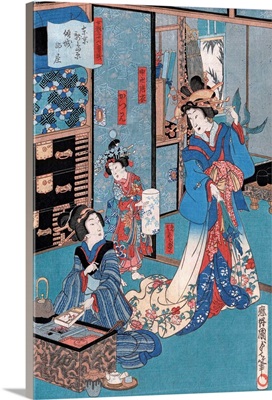 Geisha With Hibachi By Utagawa Kunisada Ii