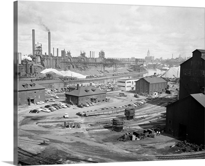 General View Of The Republic Steel Plant, Cleveland, Ohio, 1952