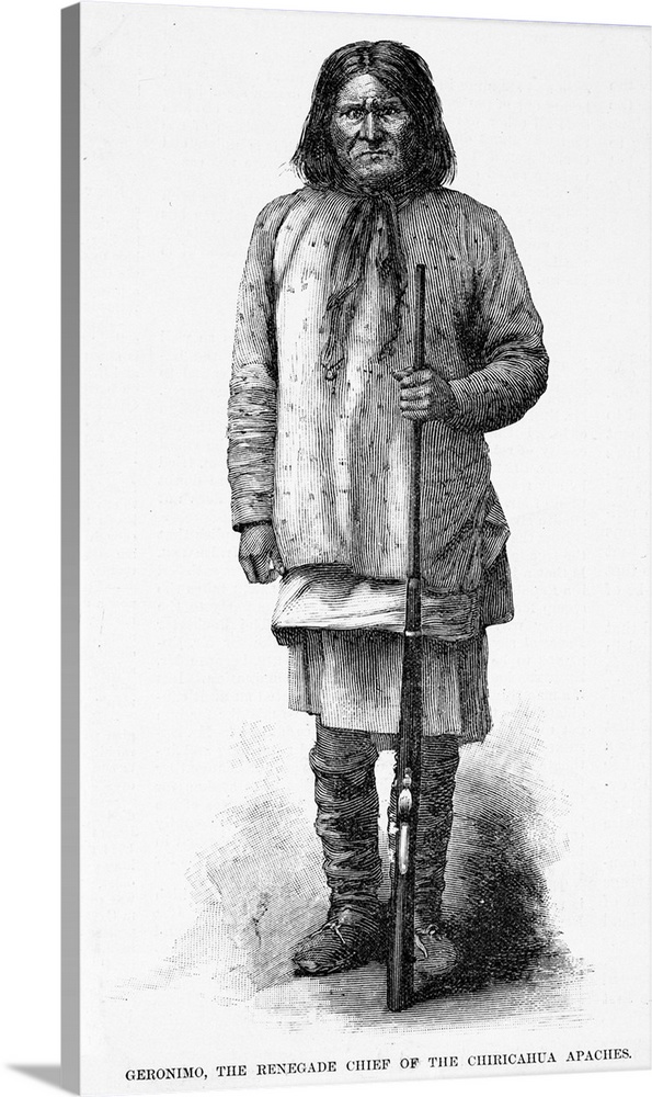 Geronimo, the Renegade Chief of the Chiricahua Apaches. Engraving after photgraph by A. Frank Randall.