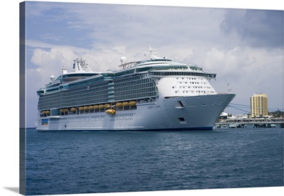 Giant cruiseship Liberty of the Seas (Royal Caribbean International Cruises) at pier