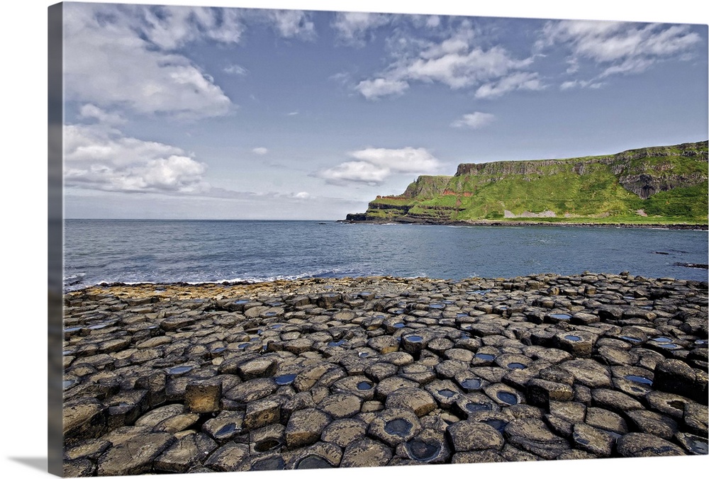Landscape of basaltic rock formations at the Giant's Causeway. A Unesco World Heritage Site in Antrim, Northern Ireland, U...