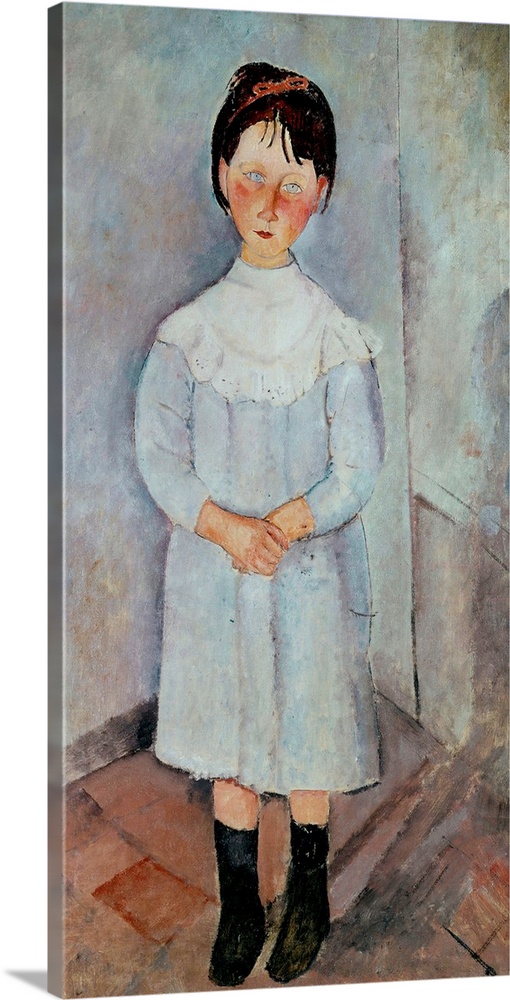 Girl in blue. Painting by Amedeo Modigliani (1884-1920), 1918. 1,16 x 0,73 m. Private collection