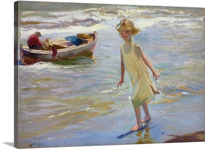Girl On The Beach By Joaquin Sorolla Y Bastida