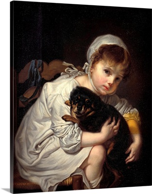 Girl with a Small Dog by Jean-Baptiste Greuze