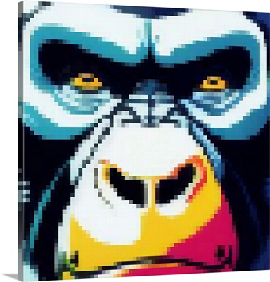 Gorilla Portrait, Pixel Art