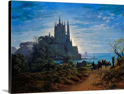 Gothic Church On A Cliff By The Sea By Karl Friedrich Schinkel