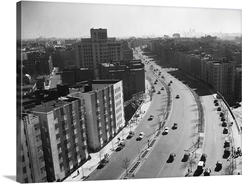 03/29/1946-Bronx, New York: GRAND BOULEVARD. Most impressive thoroughfare in the Bronx, and one of the most beautiful in t...