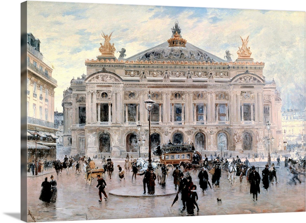Place de l'Opera Garnier (or Grand Opera House), Paris. Painting by Frank Myers Boggs (1855-1926), 1900. Private collection