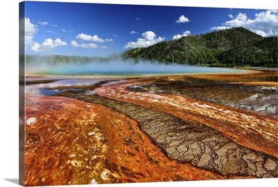 Grand Prismatic Spring and Mountain