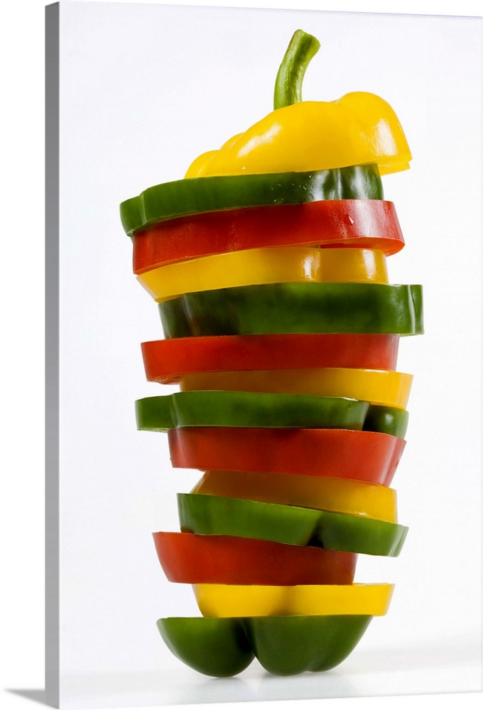 ,Green, red, and yellow pepper,