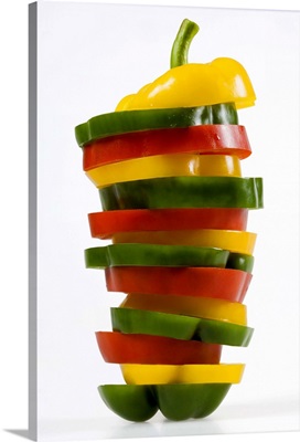 Green, red, and yellow pepper