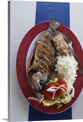 Grilled fish at a beach restaurant