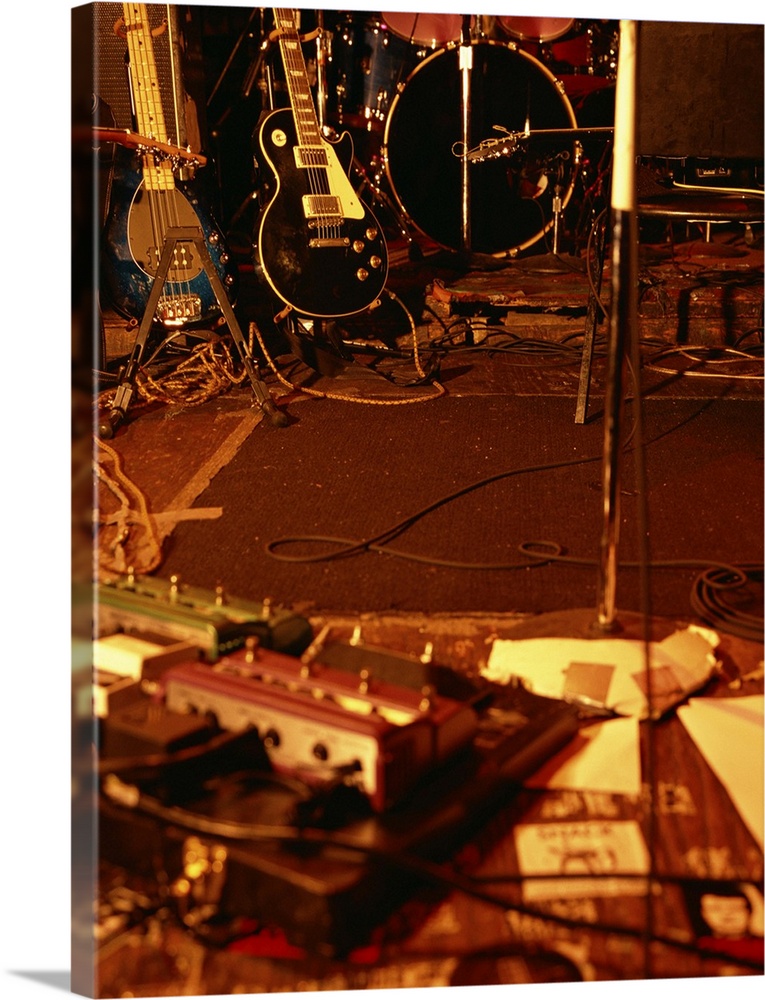 Guitars and band equipment on stage