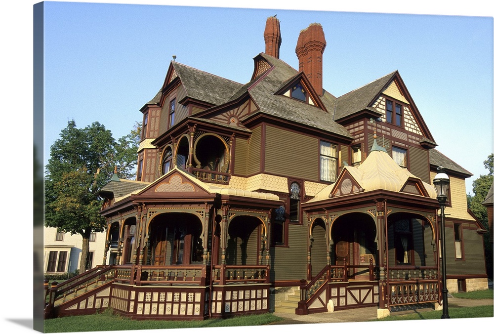 Hackley House; Hackley & Hume Historic Site, Muskegon, Michigan. Home of Muskegon Lumber Baron, Charles H. Hackley (1837-1...