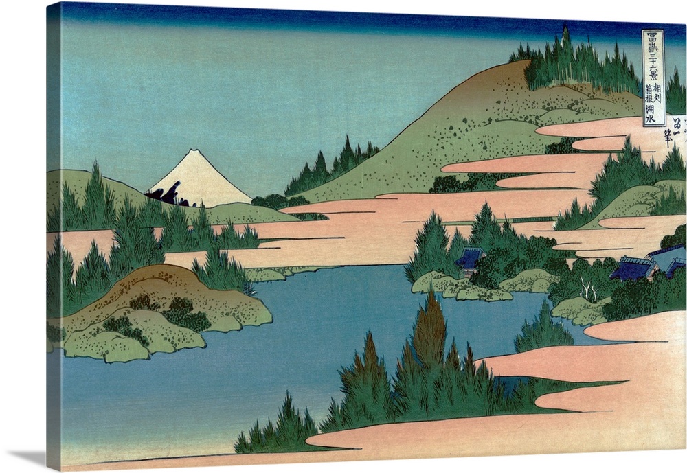Katsushika, Hokusai, 1760-1849. Date Created/Published: between 1890 and 1940. Color woodcut. Print shows a serene mountai...