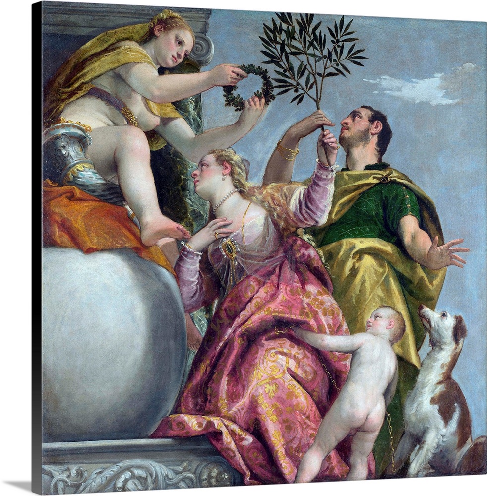 Circa 1575, oil on canvas, 187.4 x 186.7 cm (73.8 x 73.5 in), National Gallery, London, England.