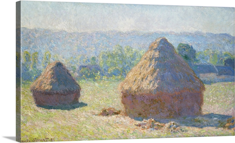 Claude Monet (French, 1840-1926), Haystacks, End of Summer, 1891. Originally oil on canvas, Musee d'Orsay, Paris.