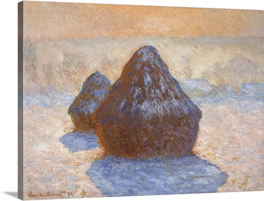 Claude Monet (French, 18401926), Haystacks - Snow Effect, 1891, oil on canvas, 65 x 92 cm (25.6 x 36.2 in), National Galle...