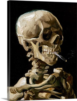 Head Of A Skeleton With A Burning Cigarette