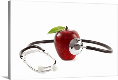 Healthcare Check-up with Apple and Stethoscope
